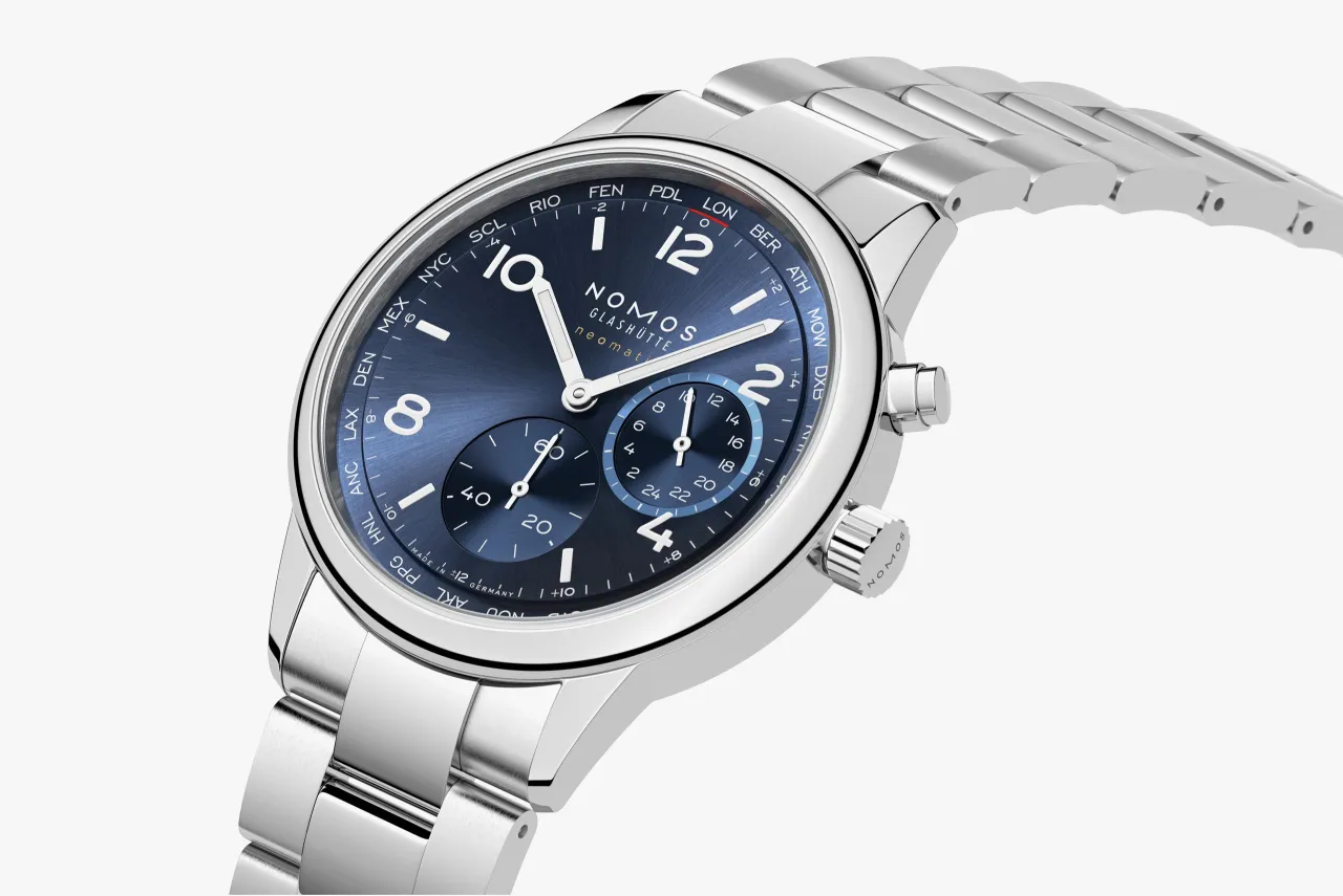 NOMOS Glashütte Club Sport Neomatik Worldtimer Blue Otomatik 790SB detay görseli 1