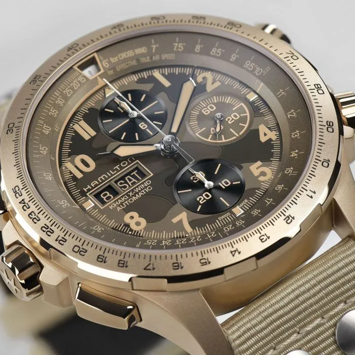 Hamilton Khaki Aviation X-Wind Auto Chrono Brown H77916920 detay görseli 3