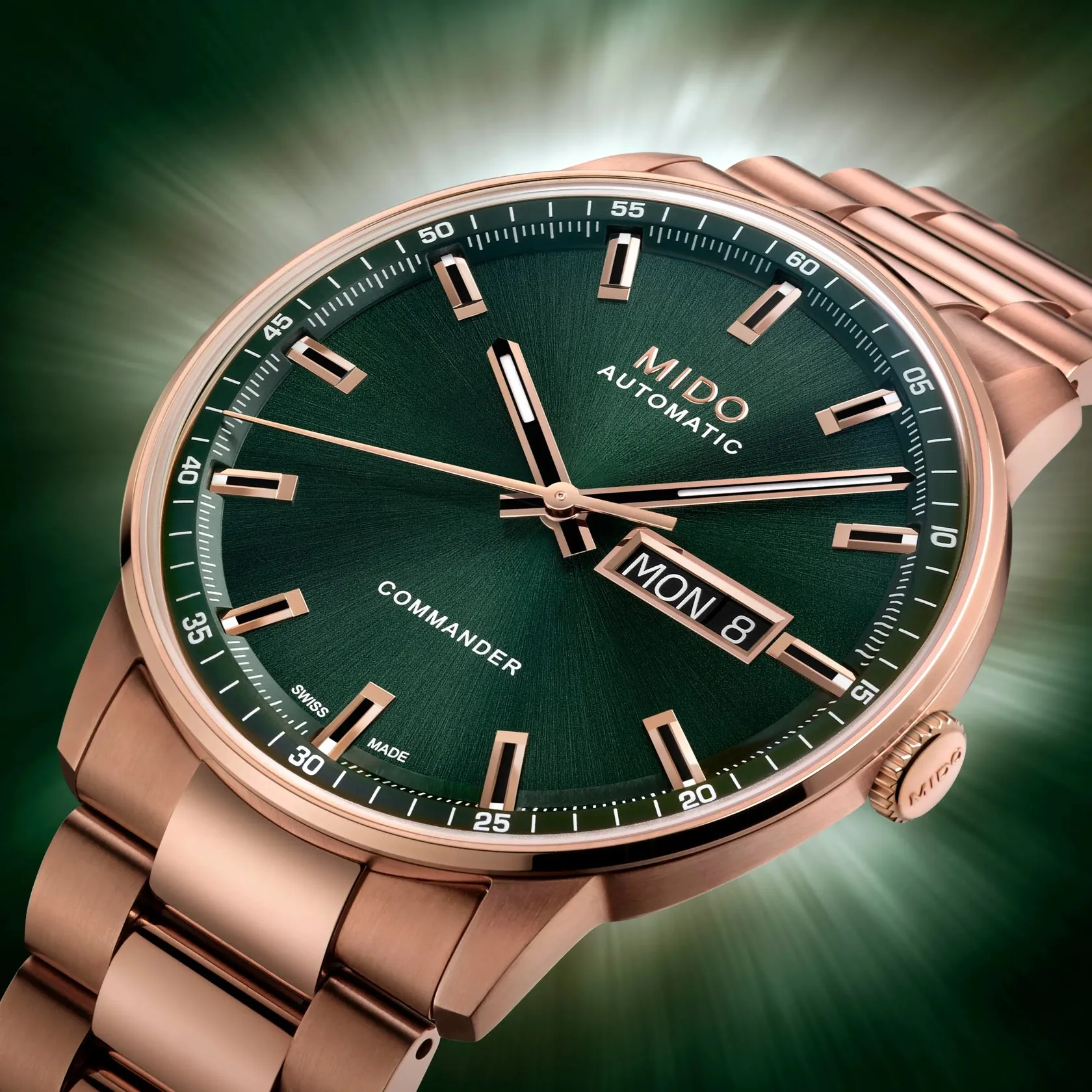 Mido Commander Datoday Otomatik Yeşil M0214303309100 detay görseli 4
