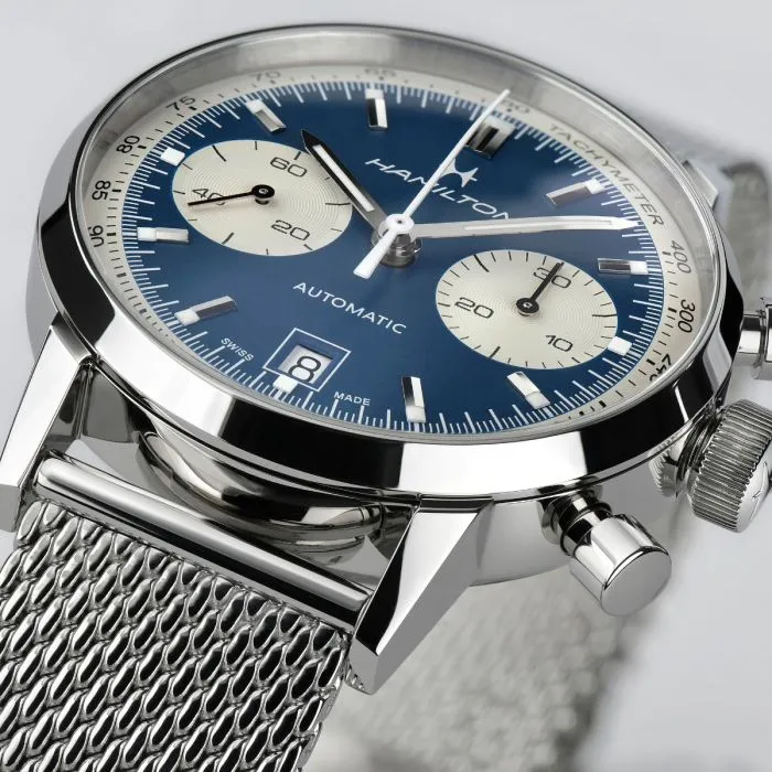 Hamilton American Classic Intra-Matic Auto Chrono Otomatik Mavi H38416141 detay görseli 4