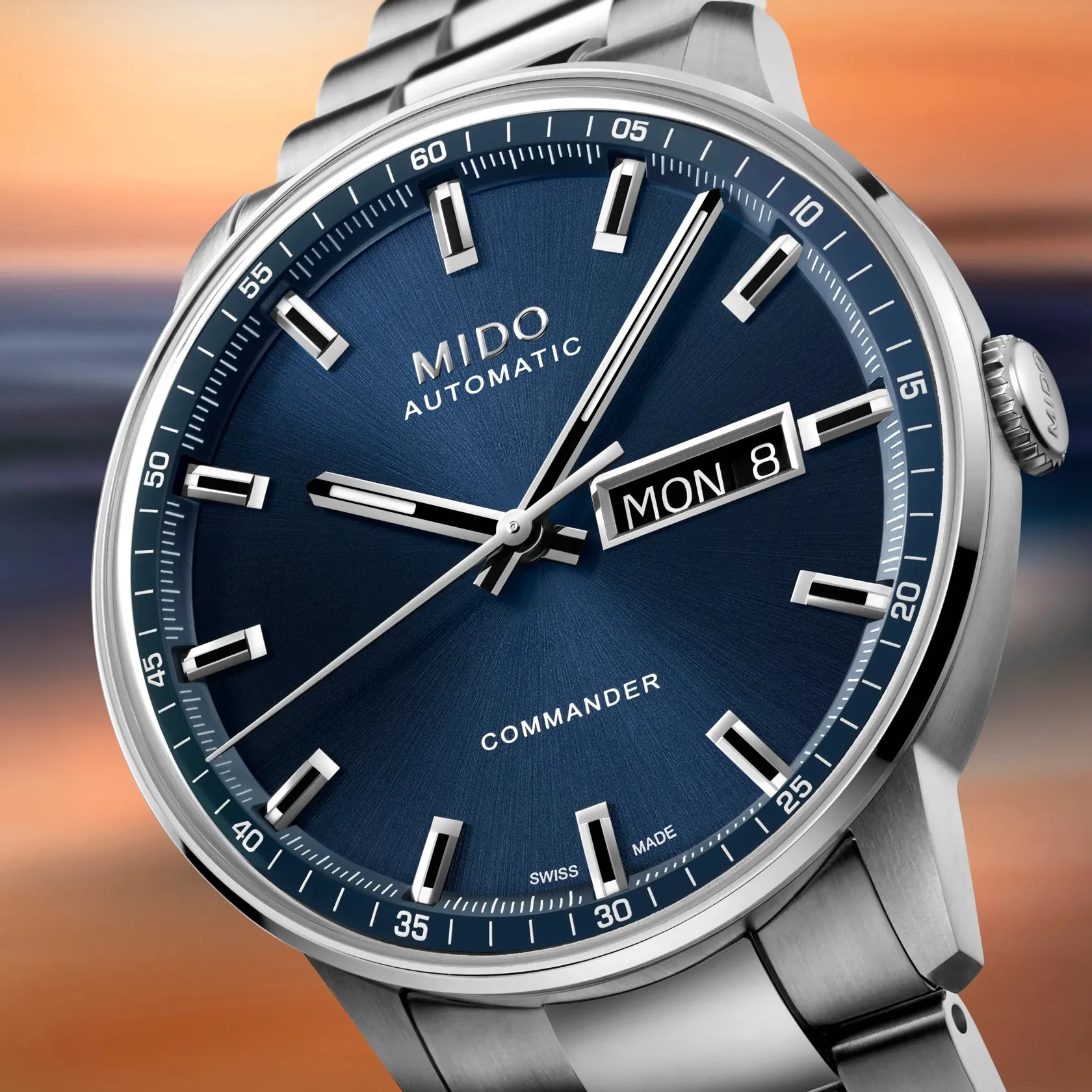 Mido Commander Datoday Otomatik Mavi M0214301104100 detay görseli 4