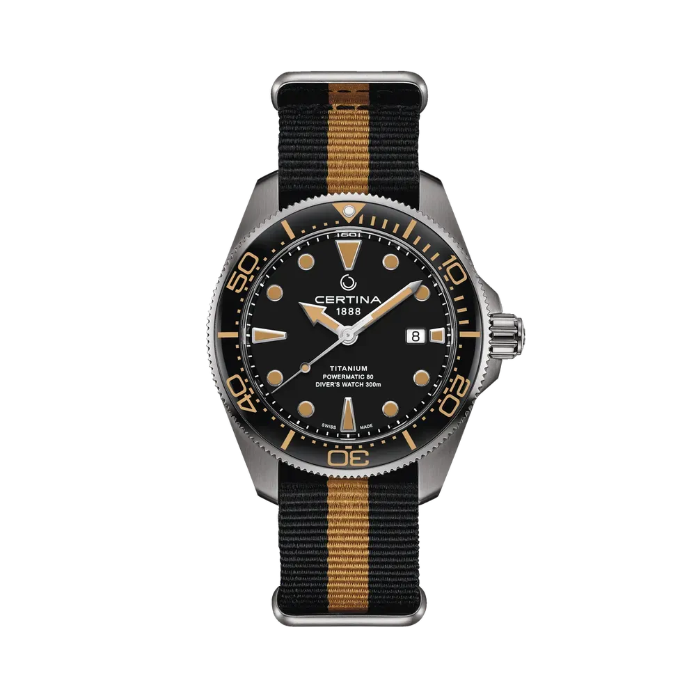Certina DS Action Diver 43mm Powermatic 80 Otomatik Siyah C0326074805100