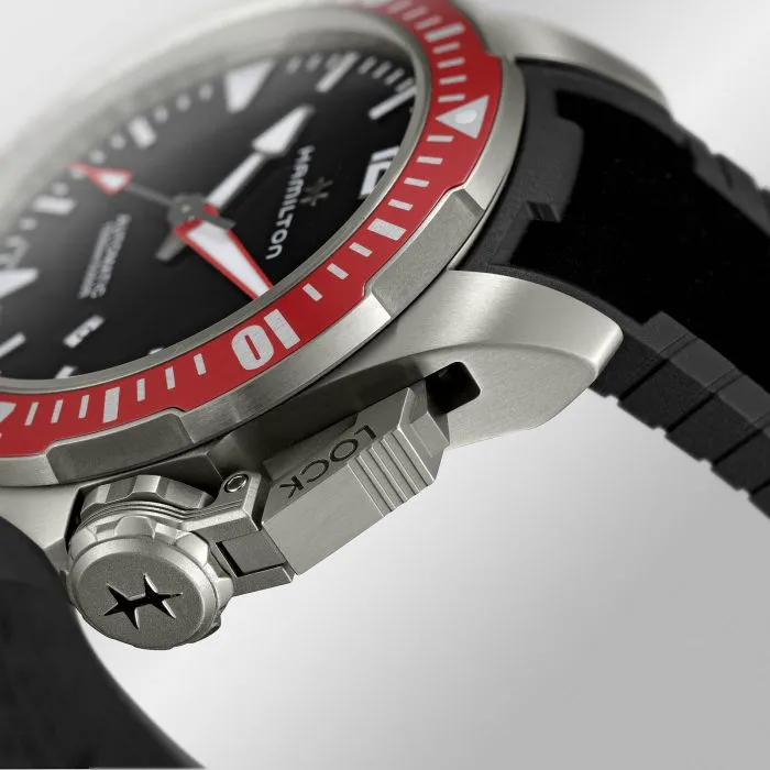Hamilton Khaki Navy Frogman Titanium Auto Siyah H77805335 detay görseli 2