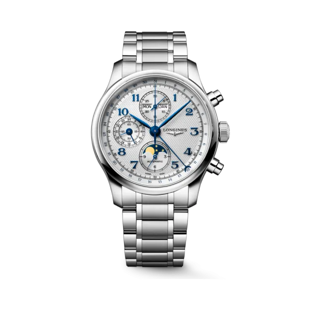 Beğenmek için çift tıkla Longines Master Collection Chrono Moonphase Otomatik Gümüş L29624736 Görsel 1
