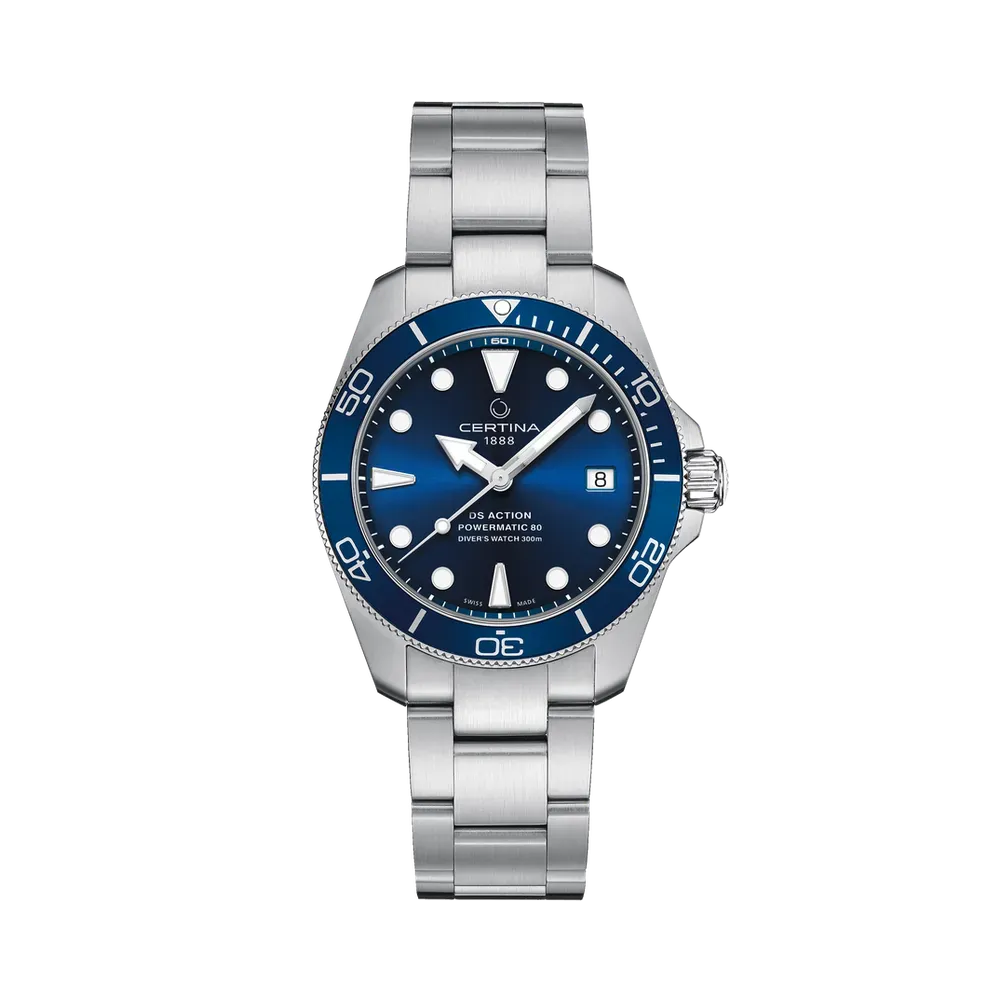 Certina DS Action Diver 38mm Powermatic 80 Otomatik Mavi C0328071104100