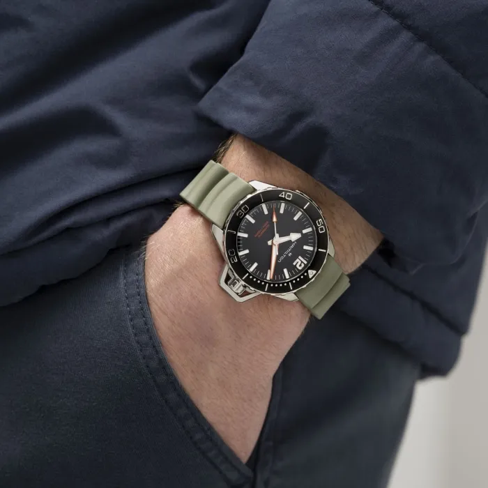 Hamilton Khaki Navy Frogman Auto Otomatik Siyah H77455331 detay görseli 4