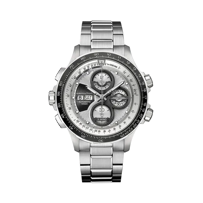 Hamilton Khaki Aviation X-Wind Auto Chrono Otomatik Silver H77726151