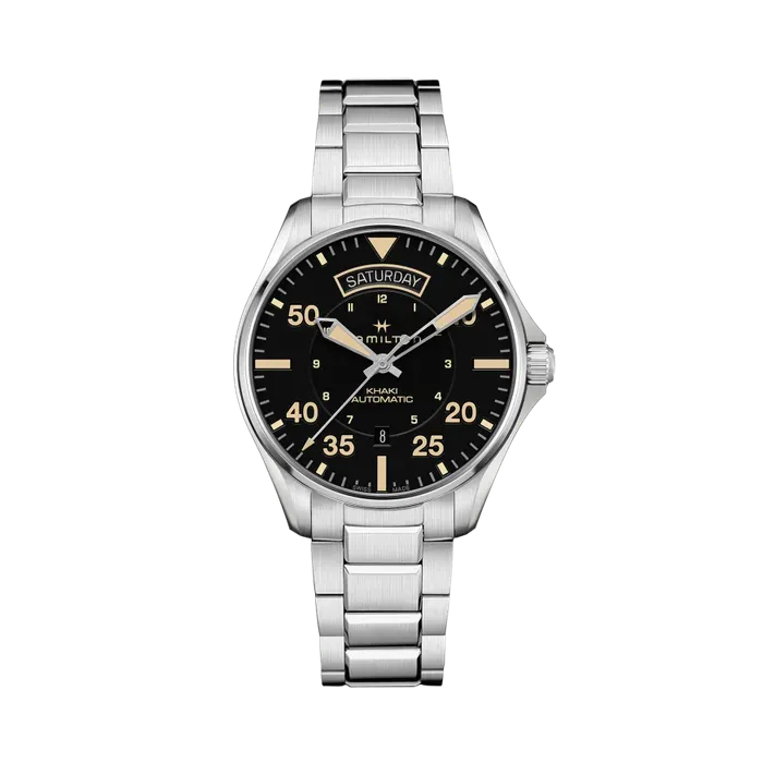 Hamilton Khaki Aviation Day Date Auto Otomatik Siyah H64645131