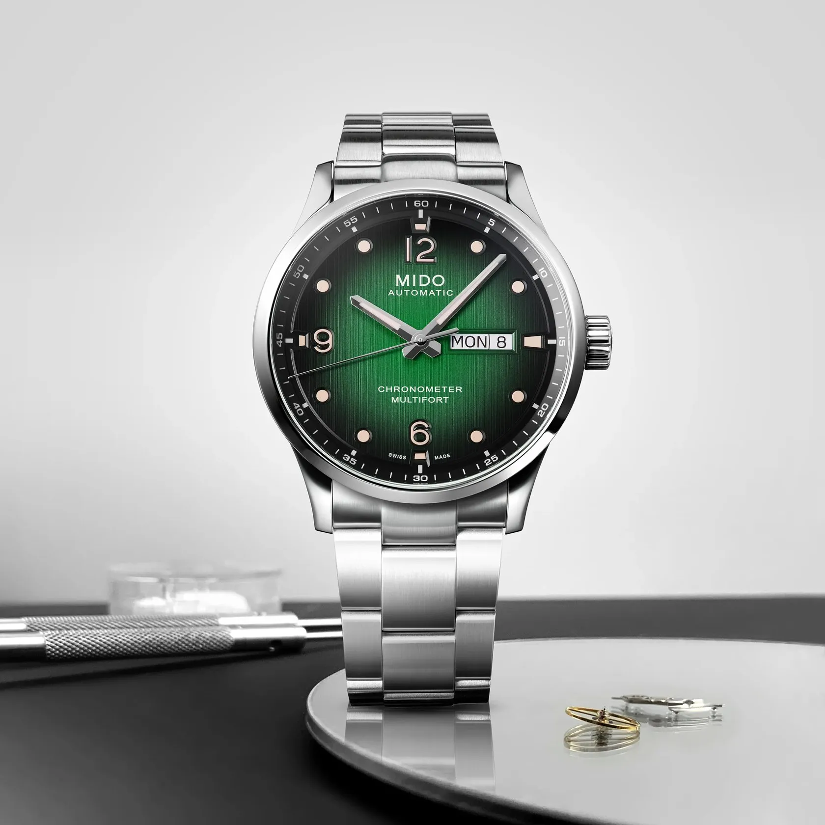 Mido Multifort M Chronometer Otomatik Yeşil M0384311109700 detay görseli 4