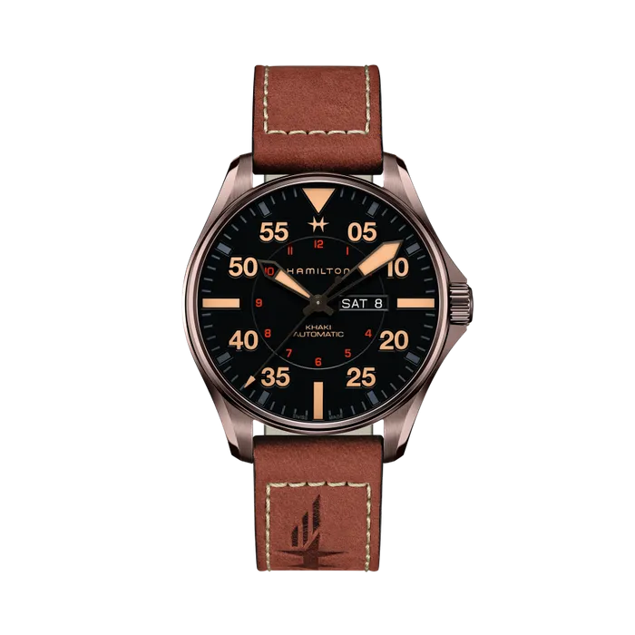 Hamilton Khaki Aviation Pilot Day Date Auto Otomatik Siyah H64705531