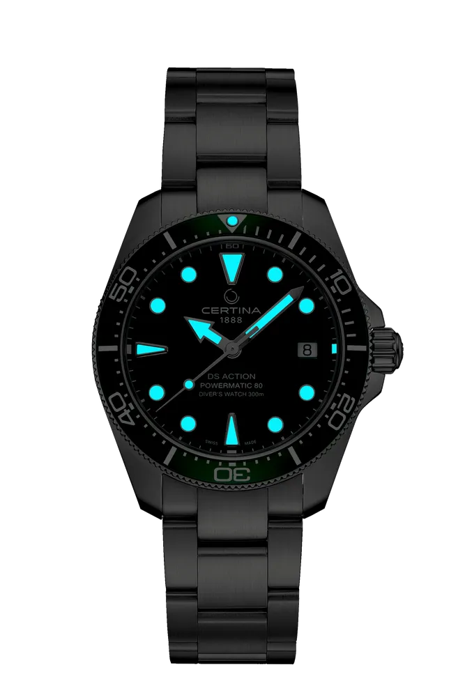 Certina DS Action Diver 38mm Powermatic 80 Otomatik Yeşil C0488071109100 detay görseli 1