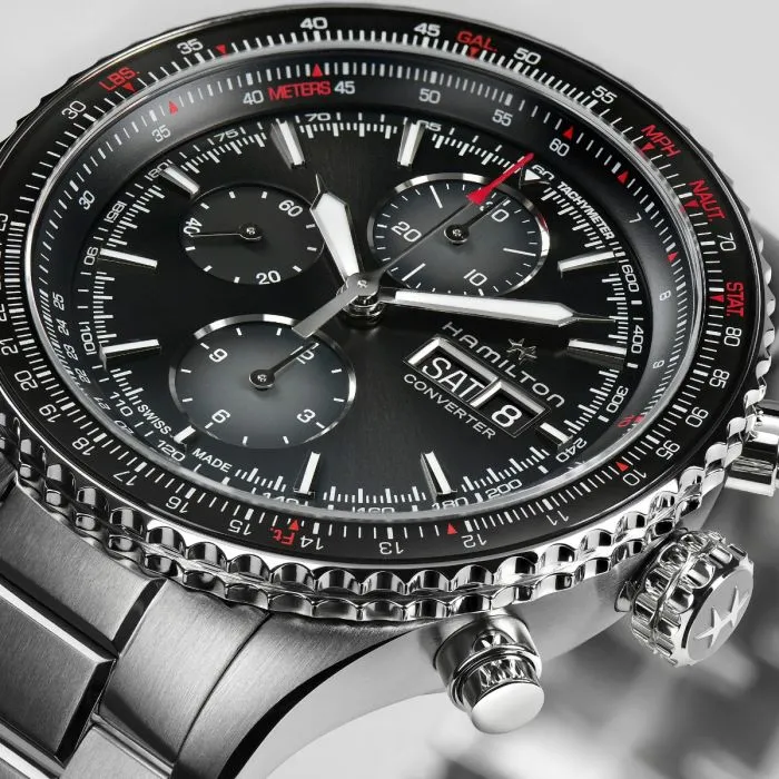 Hamilton Khaki Aviation Converter Auto Chrono Otomatik Siyah H76726130 detay görseli 2