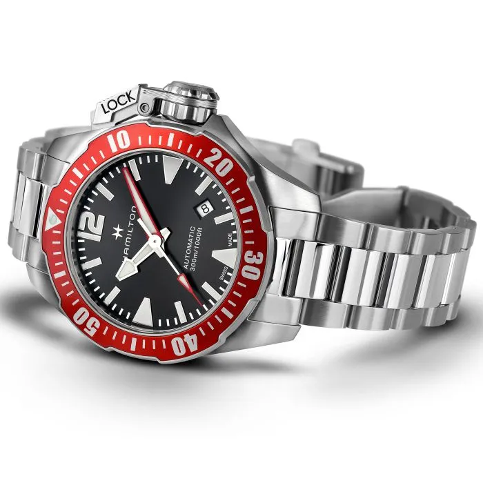 Hamilton Khaki Navy Frogman Auto Otomatik Siyah H77725135 detay görseli 3