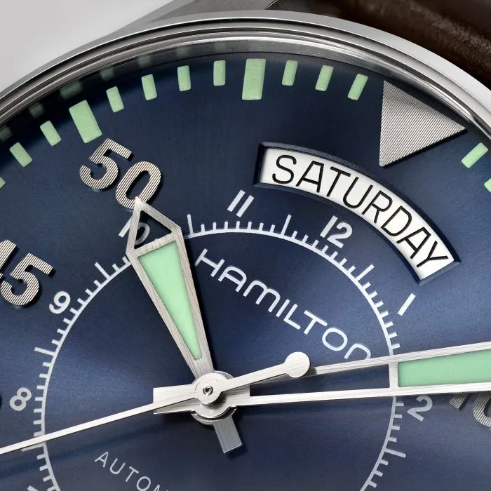 Hamilton Khaki Aviation Pilot Day Date Auto Otomatik Mavi H64615545 detay görseli 3