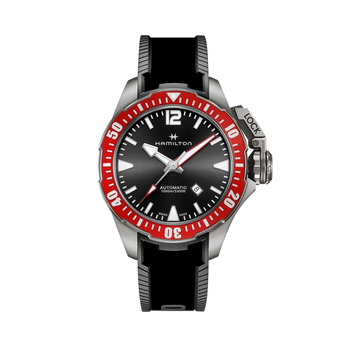 Hamilton Khaki Navy Frogman Titanium Auto Siyah H77805335