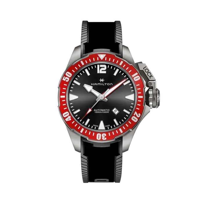 Hamilton Khaki Navy Frogman Titanium Auto Siyah H77805335
