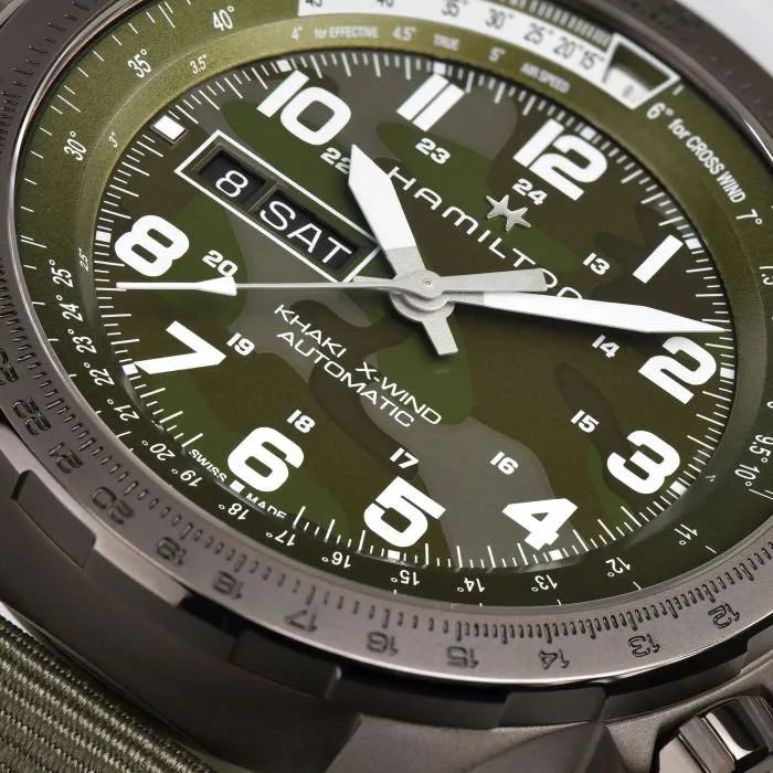 Hamilton Khaki Aviation X-Wind Auto Otomatik Yeşil H77775960 detay görseli 3