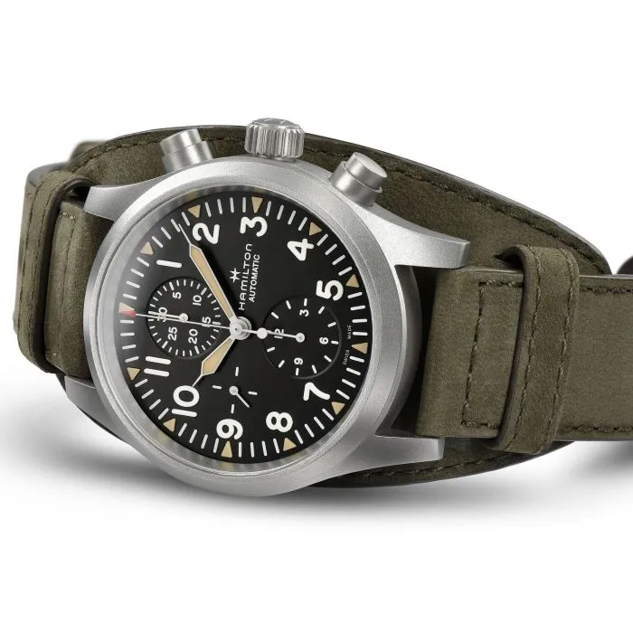 Hamilton Khaki Field Auto Chrono Otomatik Siyah H71706830 detay görseli 2