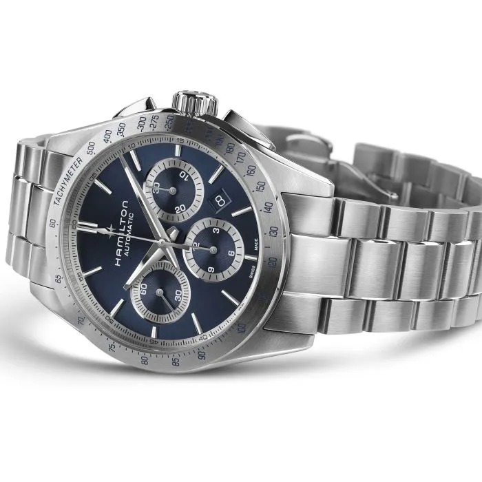 Hamilton Jazzmaster Performer Autochrono Otomatik Mavi H36616140 detay görseli 3