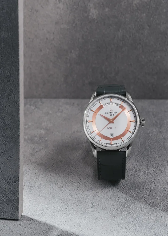 Certina DS-1 Day Date Otomatik Beyaz C0294301601101 detay görseli 4