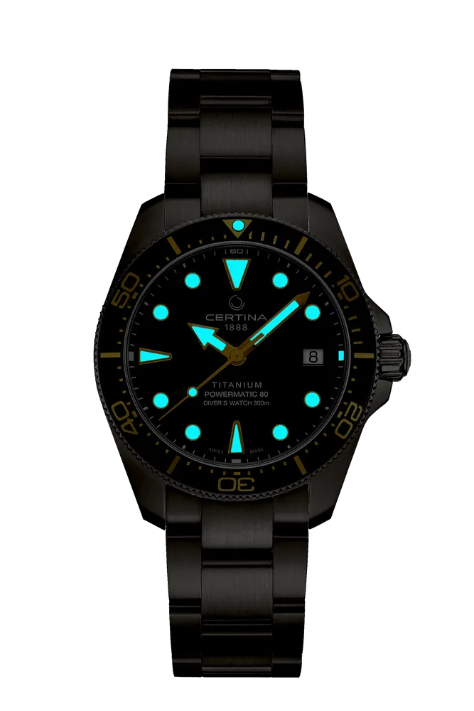 Certina DS Action Diver 38mm Powermatic 80 Otomatik Siyah C0488074405100 detay görseli 1