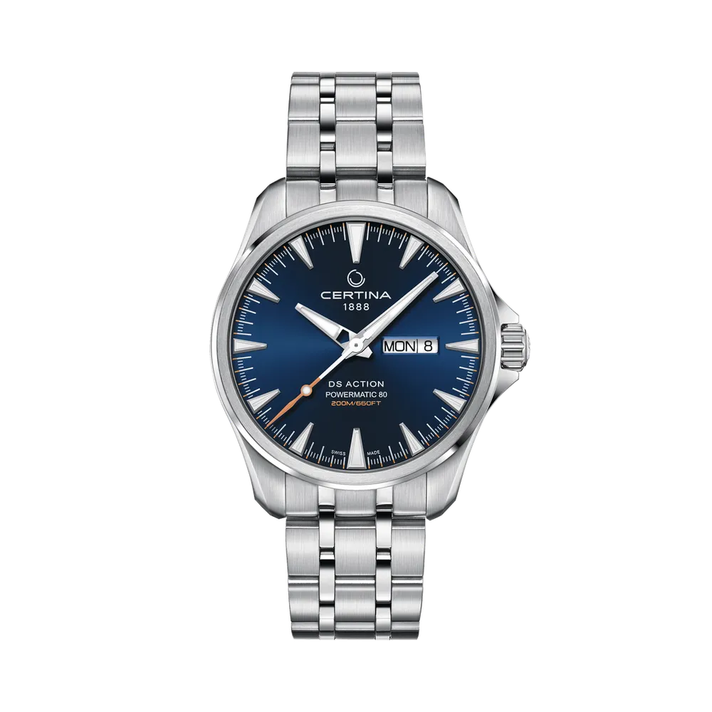 Certina DS Action Day Date Powermatic 80 Otomatik Mavi C0324301104100