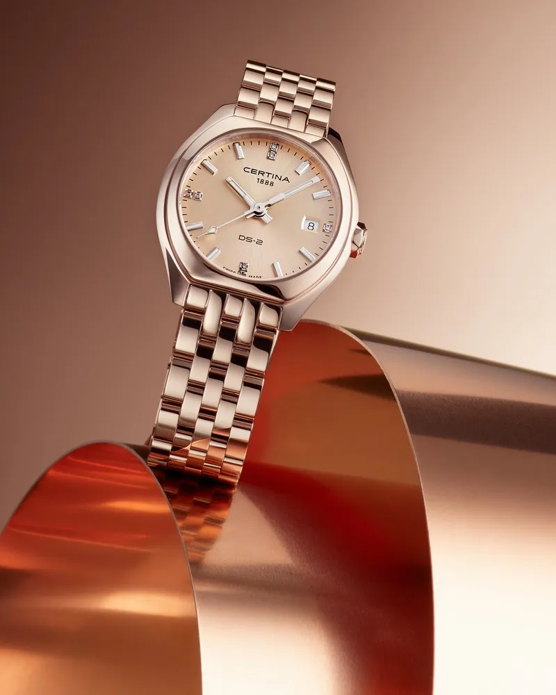 Certina DS-2 Lady Champagne Golden C0492103302600 detay görseli 5