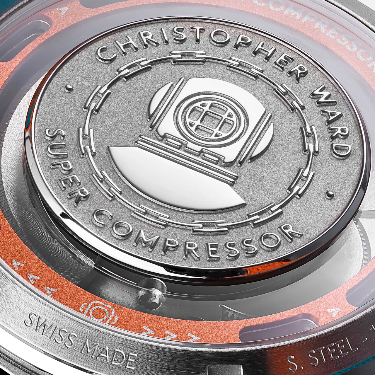 Christopher Ward C65 Super Compressor Elite Otomatik Mavi Turuncu C6541CSC2S0WB0RO detay görseli 4