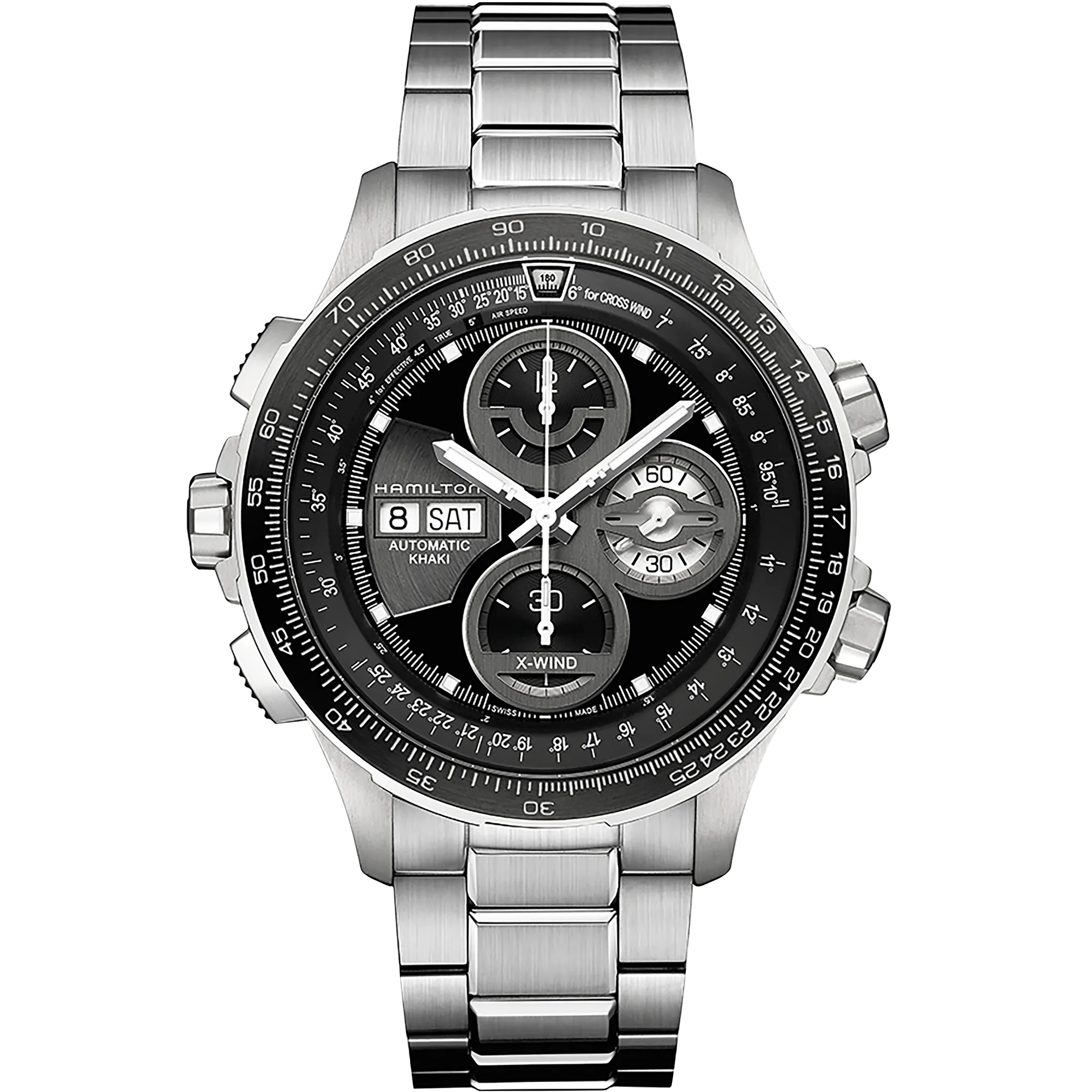Hamilton Khaki Aviation Khaki X Wind Auto Chrono Otomatik Siyah H77766131 detay görseli 1