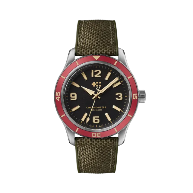 Beğenmek için çift tıkla Christopher Ward C60 Trident Biscay Automatic Black/Red C6039C3H1S0RK0HV Görsel 1