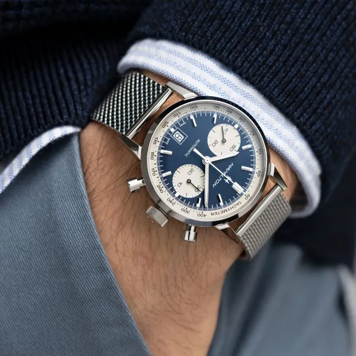 Hamilton American Classic Intra-Matic Auto Chrono Otomatik Mavi H38416141 detay görseli 1