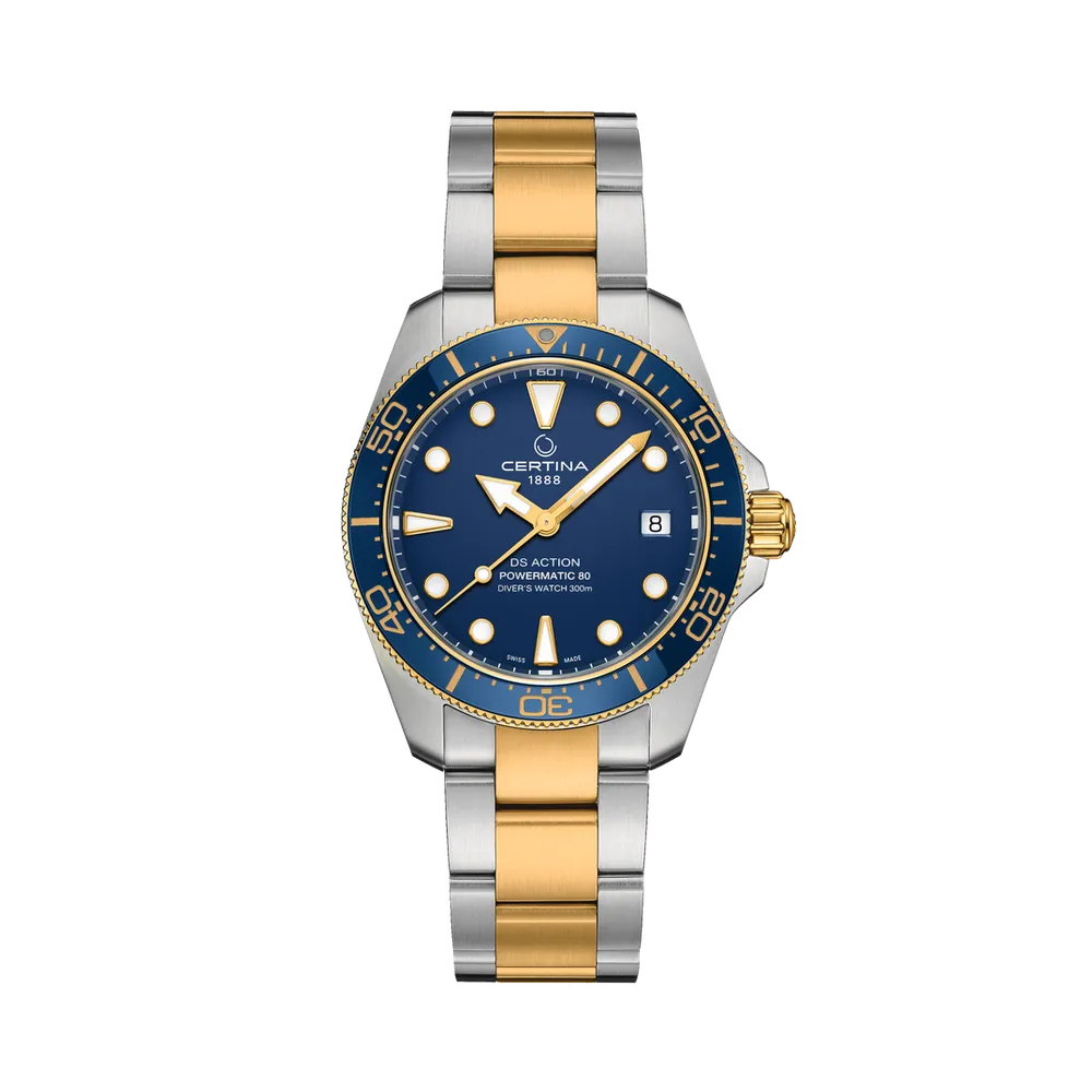 Certina DS Action Diver 38mm Powermatic 80 Otomatik Blue C0488072204100