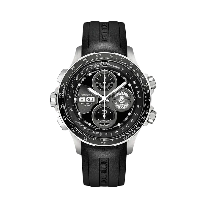 Hamilton Khaki Aviation X-Wind Auto Chrono Otomatik Siyah H77766331