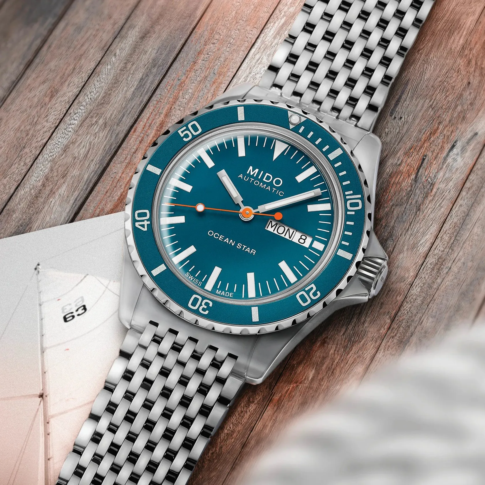Mido Ocean Star Tribute Otomatik Mavi M0268301104100 detay görseli 5
