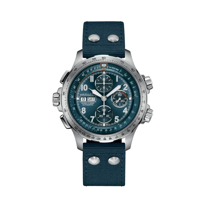 Hamilton Khaki Aviation X-Wind Auto Chrono Otomatik Mavi H77906940