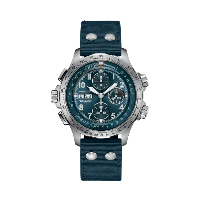 Hamilton Khaki Aviation X-Wind Auto Chrono Otomatik Mavi H77906940