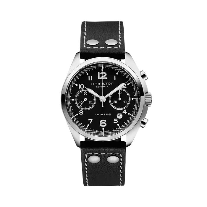 Hamilton Khaki Aviation Khaki Pilot Pioneer Auto Chrono Black H76416735