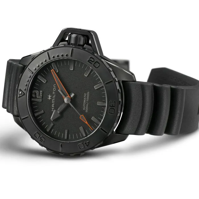 Hamilton Khaki Navy Frogman Auto Otomatik Siyah H77845330 detay görseli 2