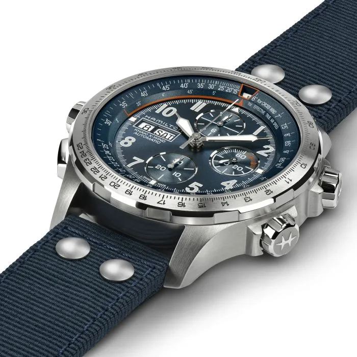 Hamilton Khaki Aviation X-Wind Auto Chrono Otomatik Mavi H77906940 detay görseli 1