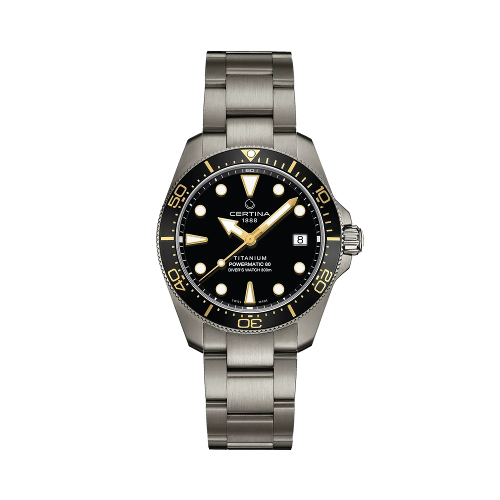 Certina DS Action Diver 38mm Powermatic 80 Otomatik Siyah C0488074405100