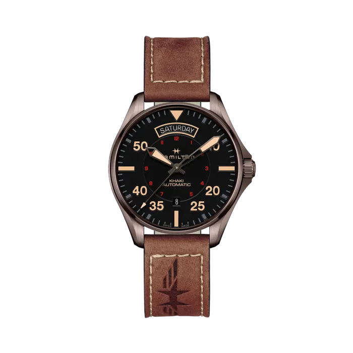 Hamilton Khaki Aviation Day Date Auto Black H64605531
