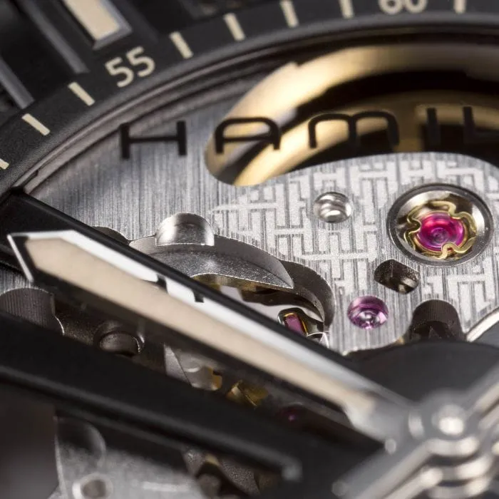 Hamilton Khaki Field Skeleton Auto Otomatik Siyah H72585535 detay görseli 3