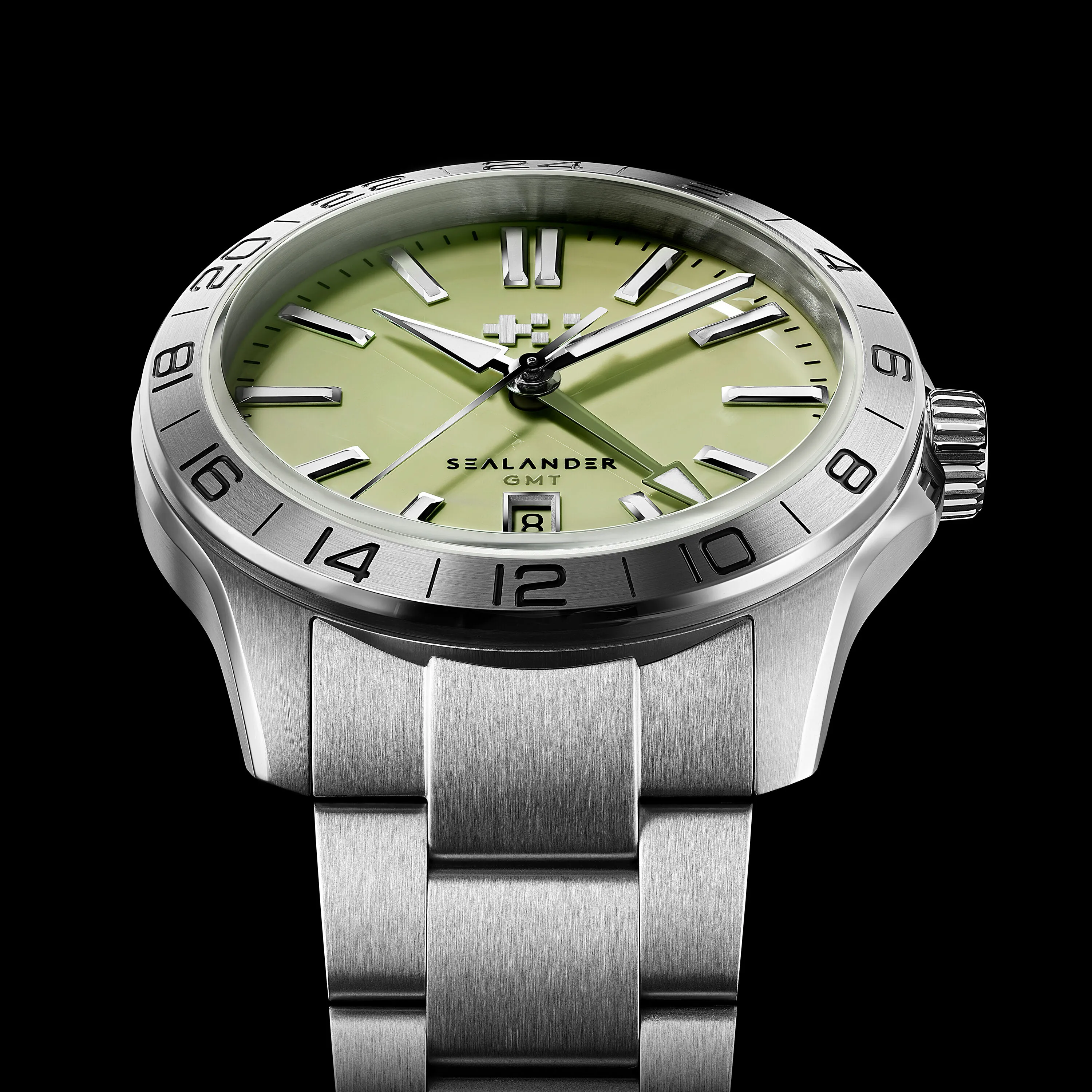 Christopher Ward C63 Sealander GMT Otomatik Pistachio C6342AGM4S00V0B0 detay görseli 4