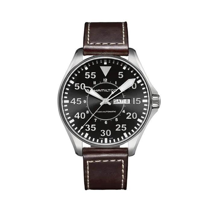 Hamilton Khaki Aviation Pilot Day Date Auto Otomatik Siyah H64715535