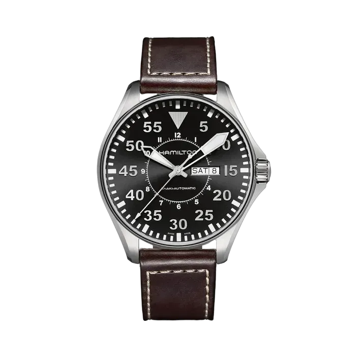 Hamilton Khaki Aviation Pilot Day Date Auto Otomatik Siyah H64715535