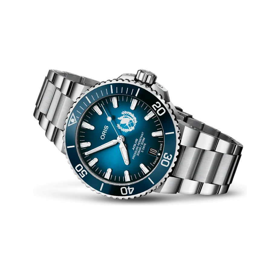 Oris Aquis Bicentenario De Independencia De Guatemala Otomatik Mavi 0140077634115SET