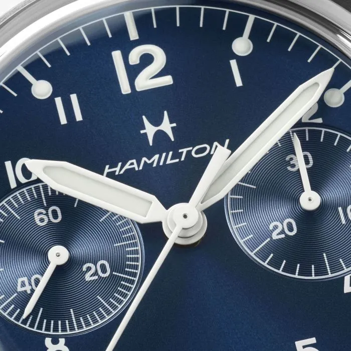 Hamilton Khaki Aviation Pilot Pioneer Mechanical Chrono Blue H76409140 detay görseli 2