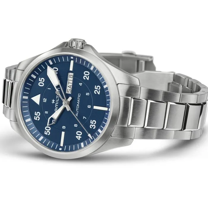 Hamilton Khaki Aviation Pilot Day Date Auto Mavi H64635140 detay görseli 2