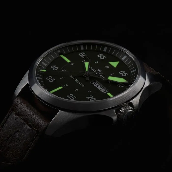 Hamilton Khaki Aviation Pilot Day Date Auto Otomatik Yeşil H64635560 detay görseli 3