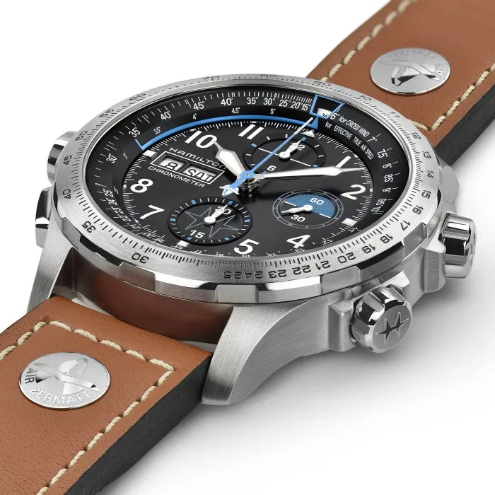 Hamilton Khaki Aviation Khaki X Wind Air Zermatt Auto Chrono Black H77776531 detay görseli 3